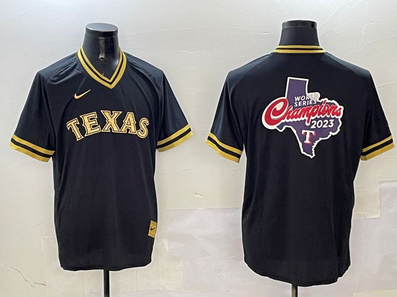 Men Texas Rangers Blank Black Gold Game 2025 Nike MLB Jersey style 4->texas rangers->MLB Jersey
